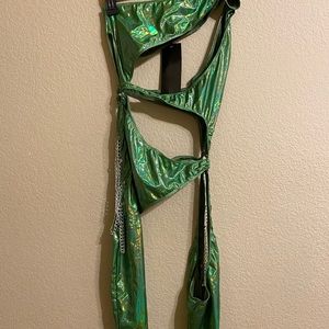 Dollskill metallic green catsuit 💚